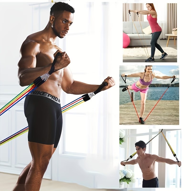 Resistance Band Set with Door  - Pilates Bar Kit With Resistance Bands 评论和价格