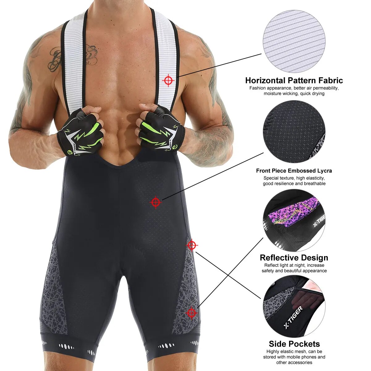 Cycling Bib Shorts 5D Gel Pad  - Padded Cycling Shorts 5D Gel 评论和价格