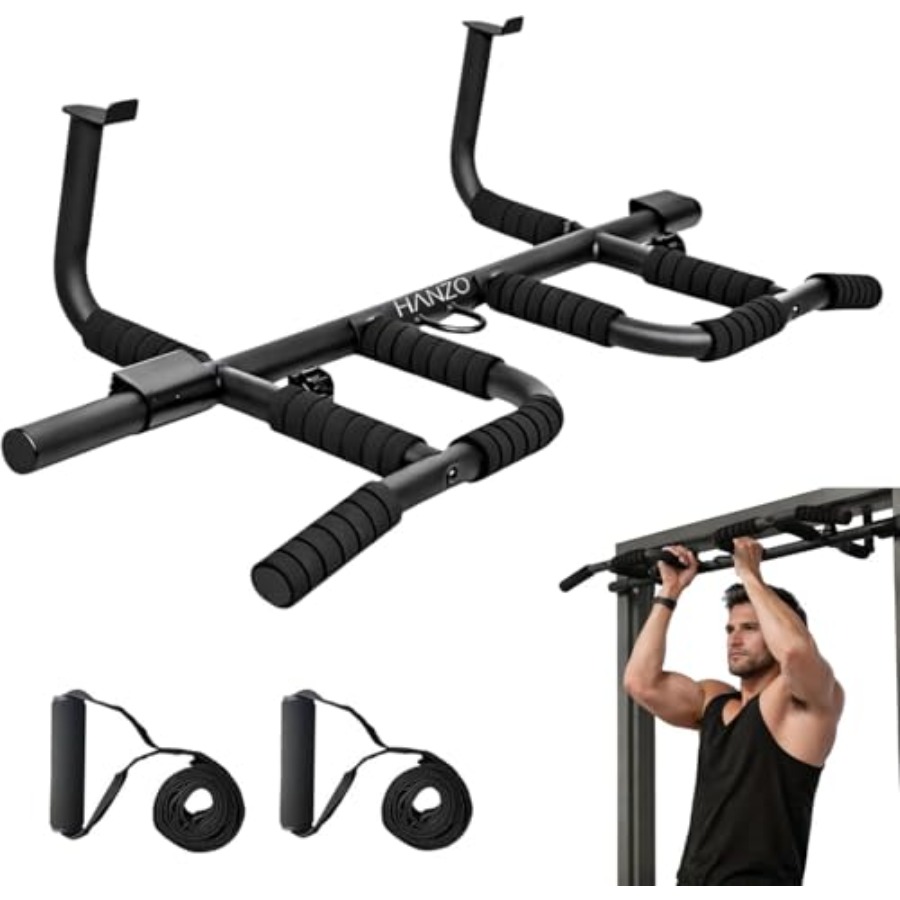 Doorway Pull Up Bar Set with S - Door Pull Up Bar No Screw 评论和价格