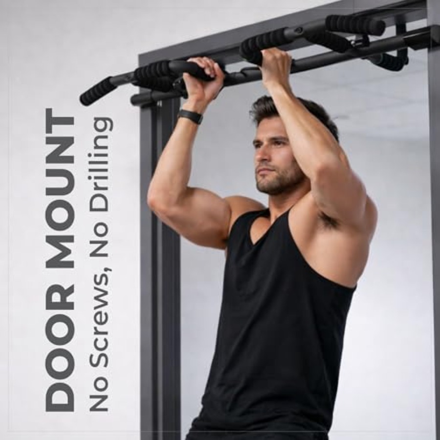Doorway Pull Up Bar Set with S - Door Pull Up Bar No Screw 评论和价格