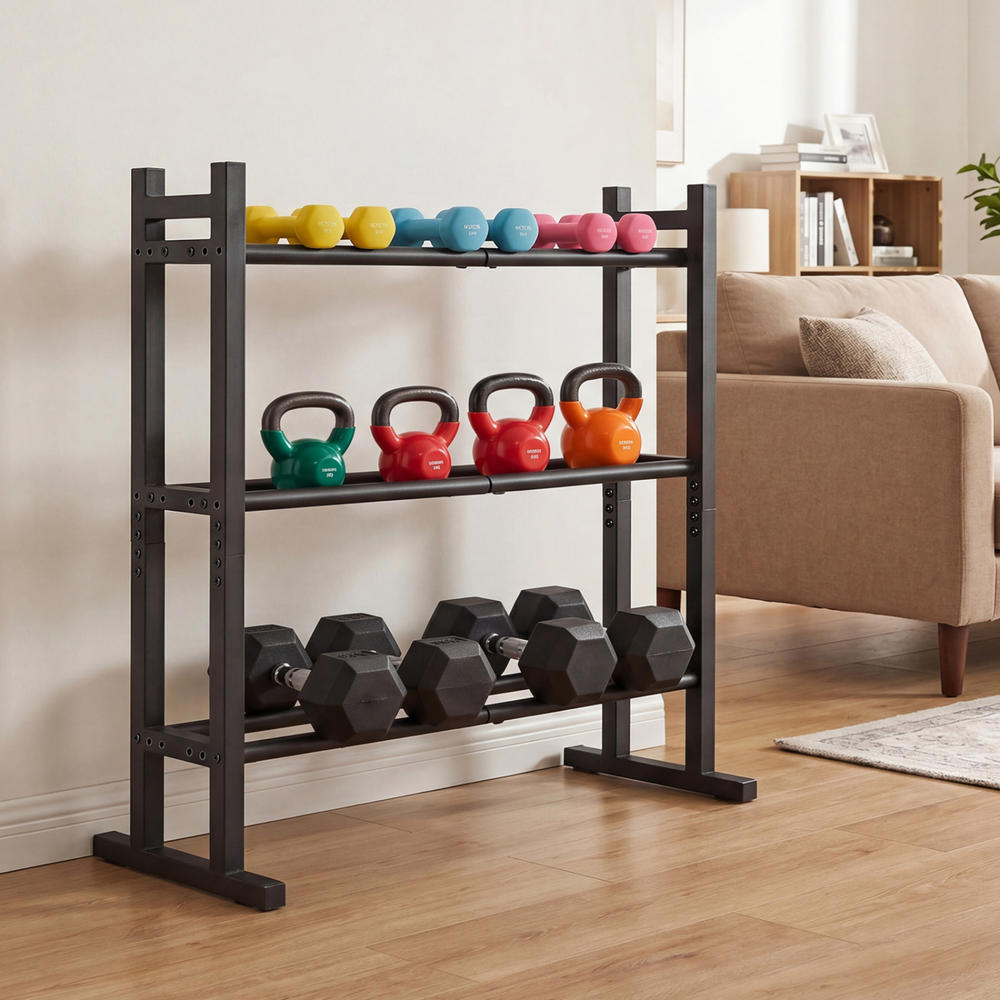 Heavy Duty 3-Tier Dumbbell Rac - Fitness Equipment 评论和价格