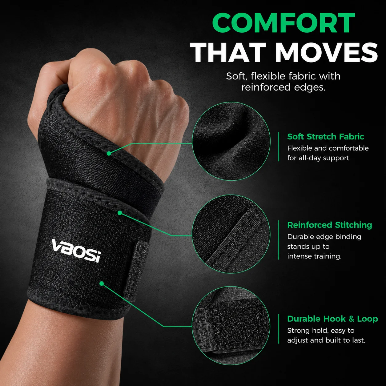 VBSOi Adjustable Wrist Support - Wrist Wraps Weightlifting Support 评论和价格